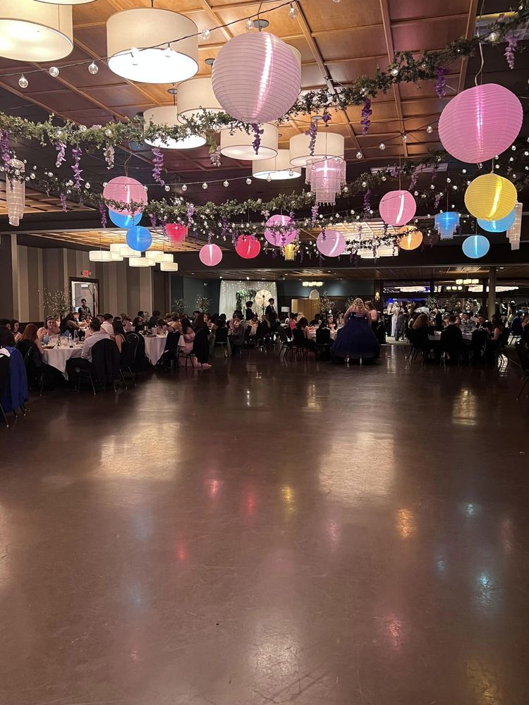 Ballroom with string lights